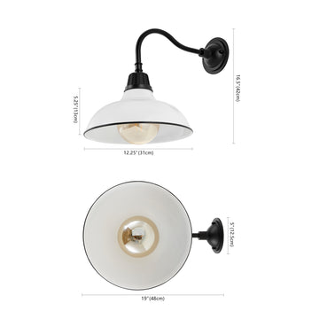 Aurora 12.25" Farmhouse Industrial Indoor/Outdoor Iron LED Gooseneck Arm Outdoor Sconce - JONATHAN Y